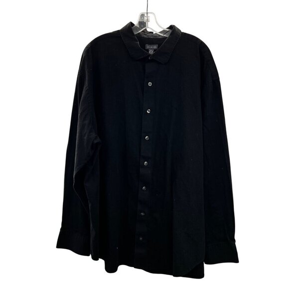 Van Heusen Men's Button Up Shirt Long Sleeve Black Size 3XL - Picture 1 of 9